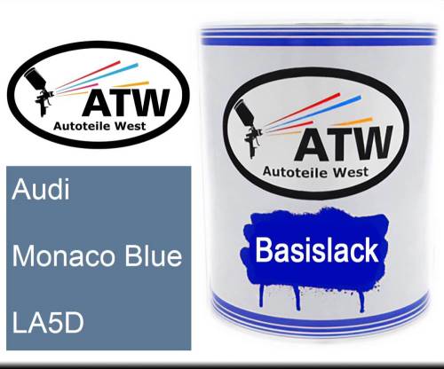 Audi, Monaco Blue, LA5D: 1L Lackdose, von ATW Autoteile West.